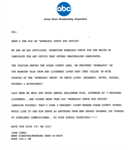 Political Write-In Campaign